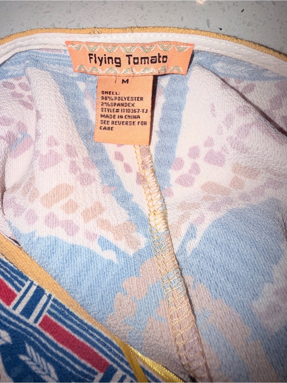 Flying Tomato Yellow Bohemian Kimono Sleeve Crop Top Medium - Picture 6 of 6